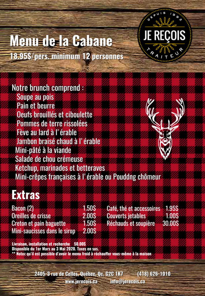 Menu de la Cabane Traiteur Deux Gourmandes Menu de la Cabane Traiteur Deux Gourmandes